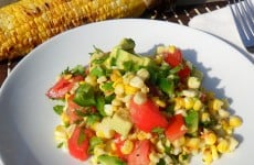 grilled corn and avacado salad