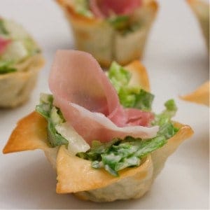 Caesar and Prosciutto Cups