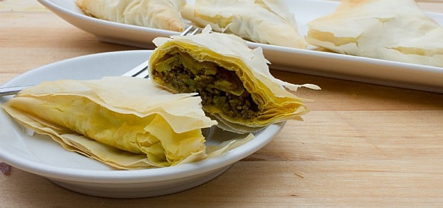 Curry Phyllo Triangles