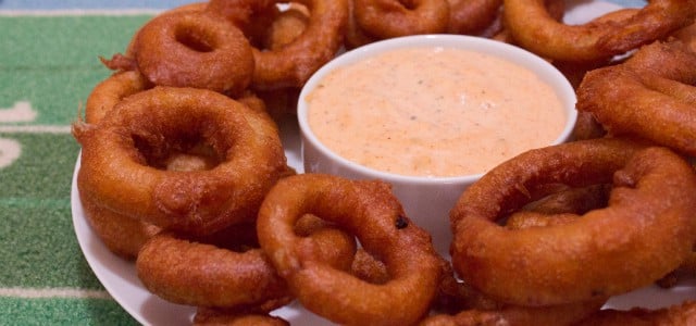 Onion Rings and Cajun Dip