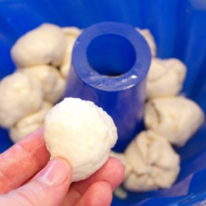 filling the bundt pan