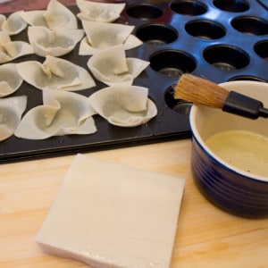 making the wonton cups