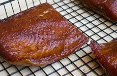 A smoked steelhead trout
