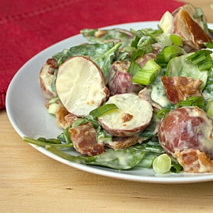 red potato bacon and spinach salad 3