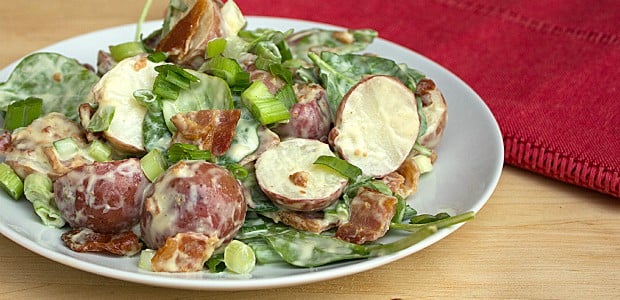 Red Potato Bacon and Spinach Salad