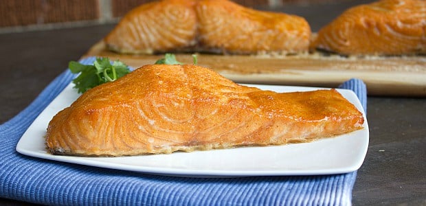 Cedar Plank Grilled Salmon with Spicy Brown Sugar Rub