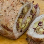 Roast Pork Loin with Apple Cranberry Walnut Stuffing fi
