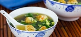 Chicken and Shrimp Meatballs in an Aromatic Broth