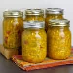 Delicious corn relish recipe that is great on hot dogs, burgers and sausage on a bun.