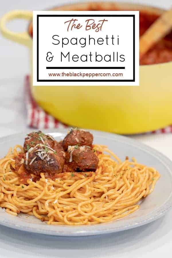 Spaghetti and Meatballs - Easy recipe for how to make classic spaghetti and meatballs. Oven baked meatballs with a bright marinara sauce.