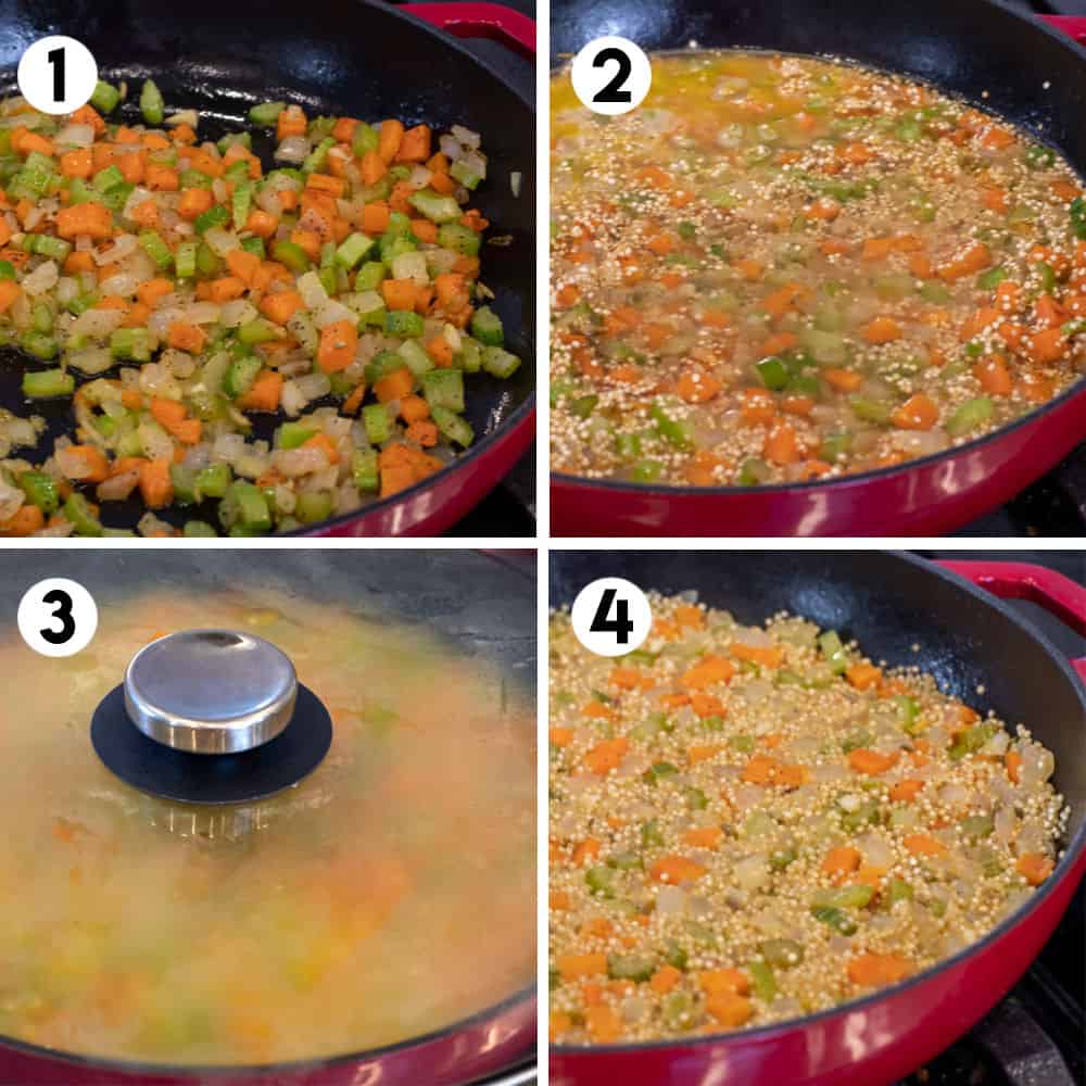 Step by step photos for how to make stuffing