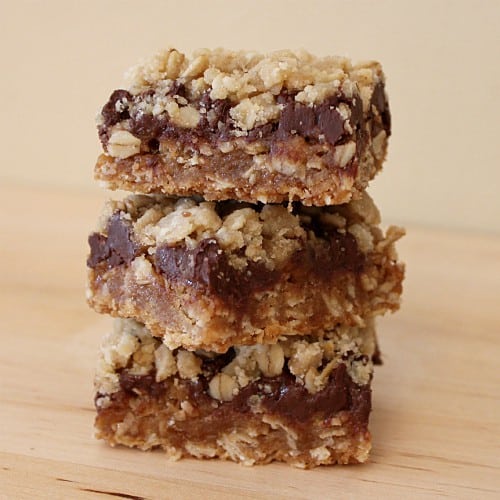 Caramel and Chocolate Oatmel Bars