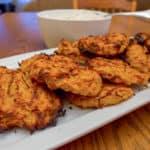 This sweet potato pancake (latkes) recipe has a wonderful combination of sweet and spice. They are baked instead of being fried so they are a healthy option for people celebrating Hanukkah.