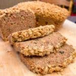 A moist zucchini loaf with cinnamon, and a hint of nutmeg and cloves. Topped with a crumble topping of oats, brown sugar, butter and cinnamon. Delicious!!