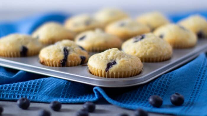 A tray of fresh baked muffins