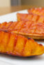 Crispy potato wedge appetizer that sliced like hasselback.