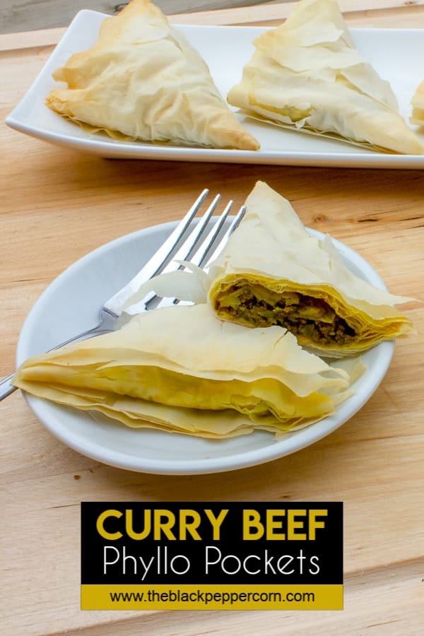 These bite size appetizers are the perfect party food. The curry beef recipe is packed with flavour and the phyllo pastry is flaky and light. On top of that, they are a snap to make!
