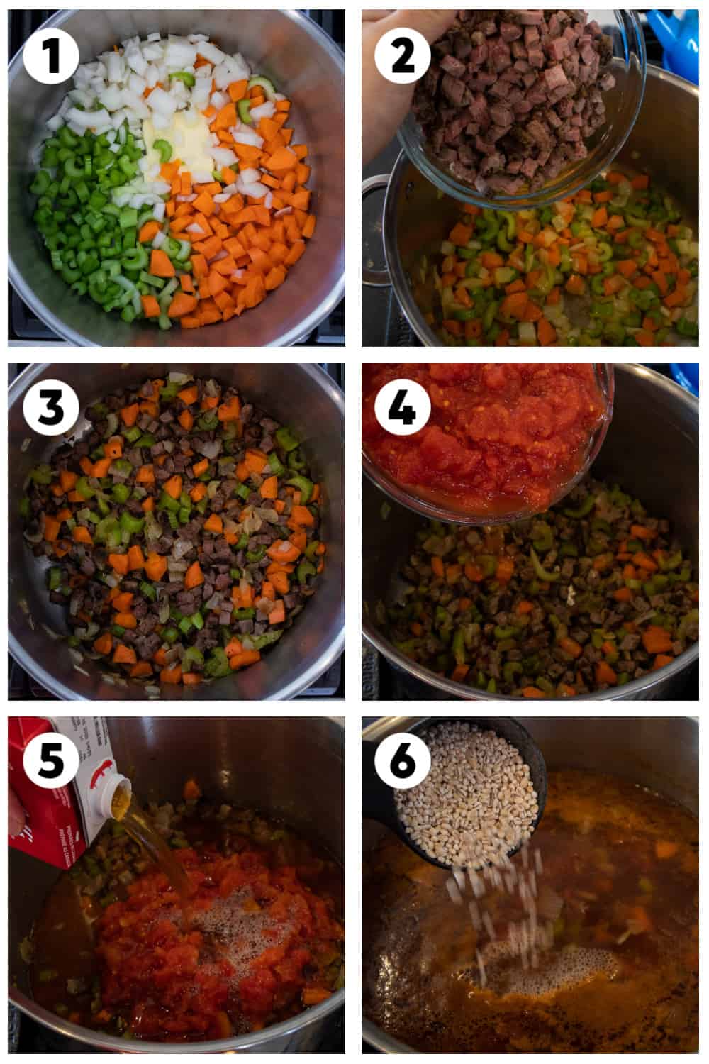 Step by step photos for how to make homemade soup