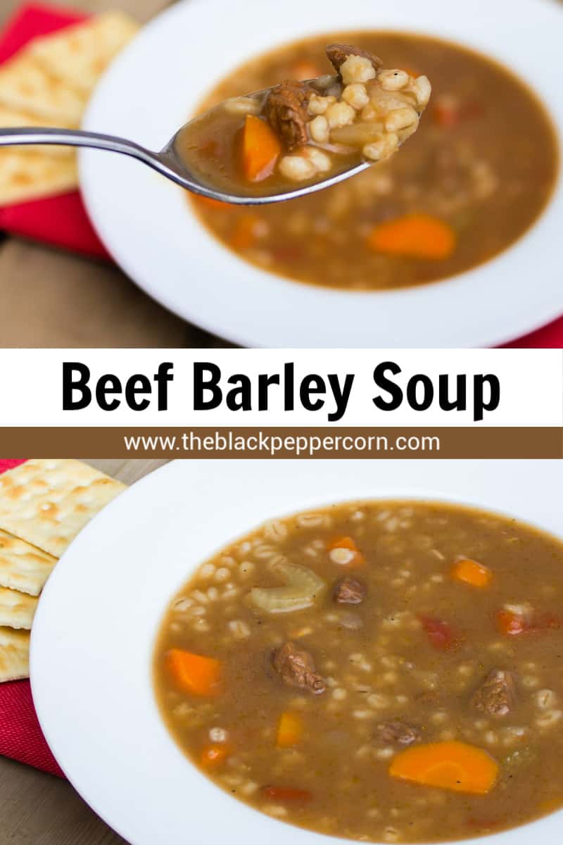 Homemade Beef Barley Soup easy recipe The Black Peppercorn