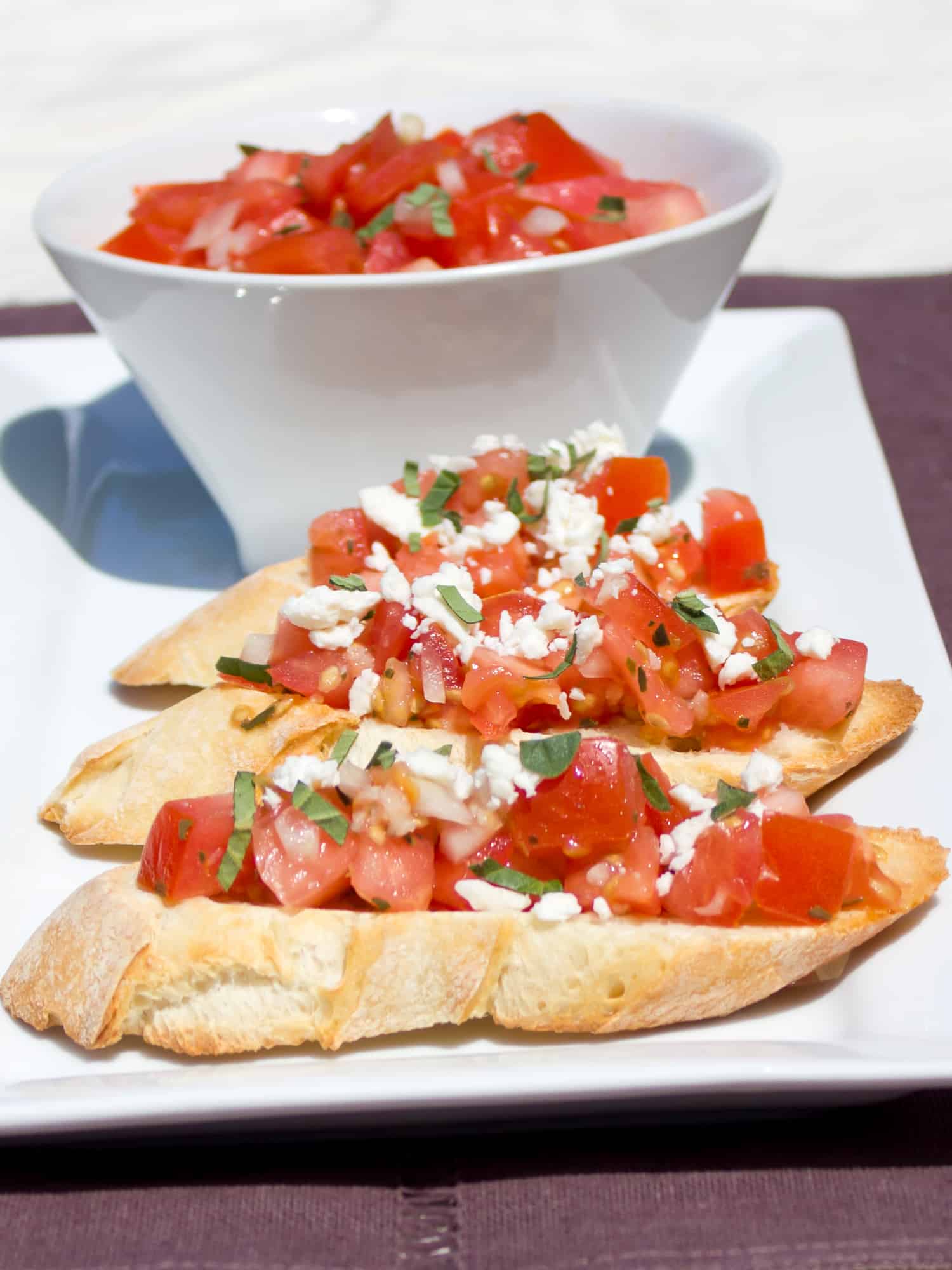 Classic Tomato and Feta Bruschetta Bread Recipe - easy appetizer