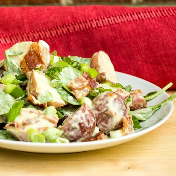 Red Potato Bacon and Spinach Salad