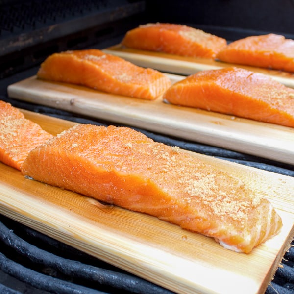 Cedar Plank Grilled Salmon with Brown Sugar Rub - Easy Recipe