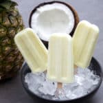 Pina Colada Creamsicle with fresh pineapple, coconut milk, and rum extract.