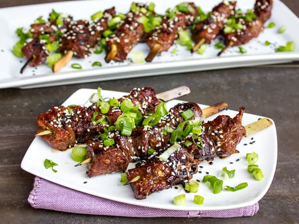 Grilled Asian Garlic Steak Skewers