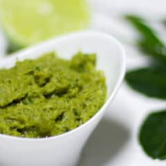 A small bowl of curry paste.