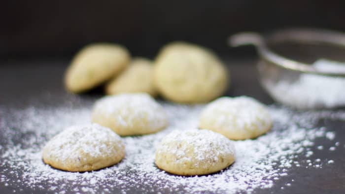 Similar to Mexican wedding cookies, these are light, crumbly and melt in your mouth. The pistachios give the cookie a nutty flavour and a light green colour and the cardamom provides a mild spicy flavour.