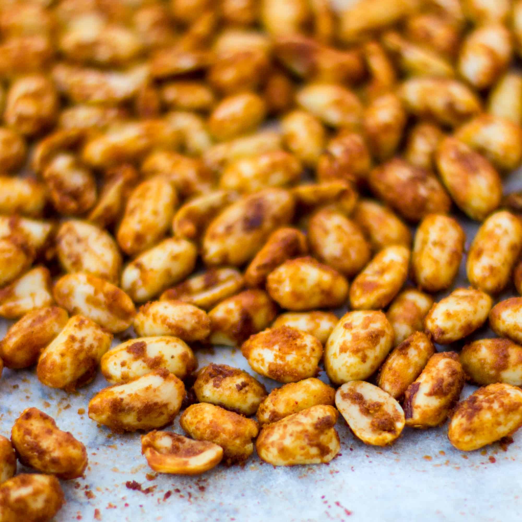 Close up picture of roasted nuts.