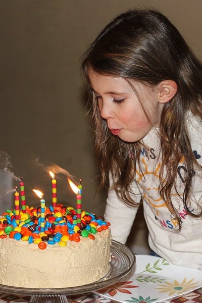 Chocolate Peanut Butter Cake with M&Ms sq2-4