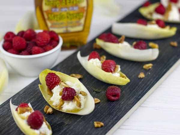 Endive with Ricotta Raspberry and Pecans 4x3