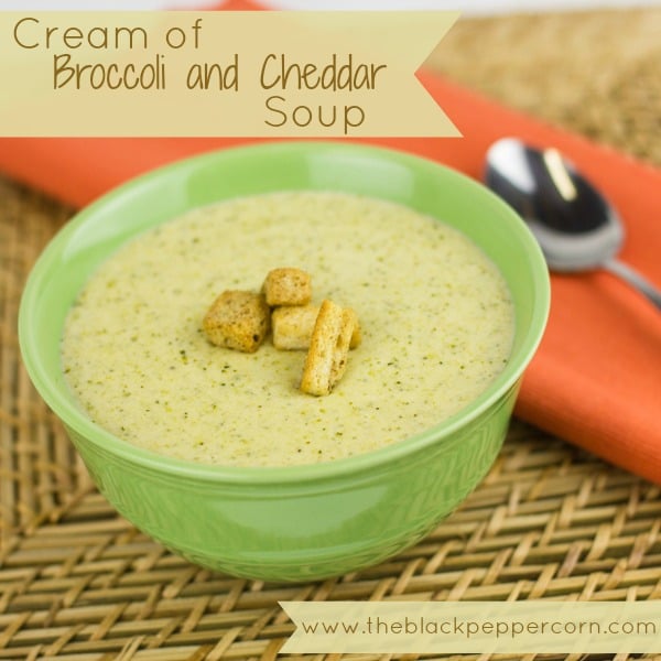 Cream of Broccoli and Cheddar Soup pinterest