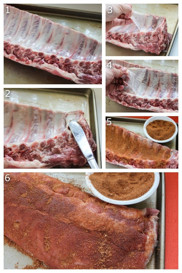 preparing ribs labelled