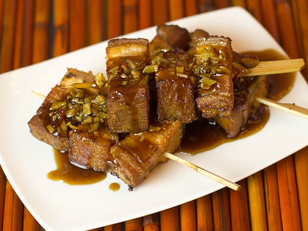 Deep Fried Pork Belly Skewers with Honey Garlic Glaze-8