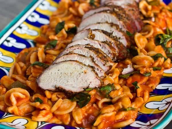 Orecchiette in a Marinara Sauce with Smoked Pork Tenderloin