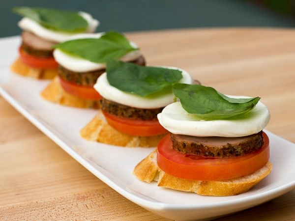 Smoked Pork Tenderloin Tomato and bocconcini Canapes-2