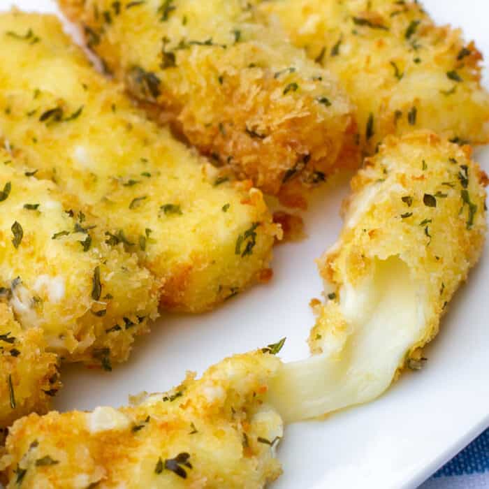Homemade Mozzarella Sticks made with Cheese Strings