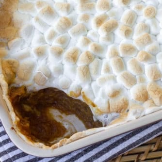Pumpkin pie for dinner! This casserole takes all the flavor of pumpkin pie and turns it into a casserole dish that is the perfect side for any fall meal!