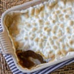 Pumpkin pie for dinner! This casserole takes all the flavor of pumpkin pie and turns it into a casserole dish that is the perfect side for any fall meal!