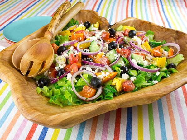 Greek Salad with Dressing and Ingredients Recipe-8