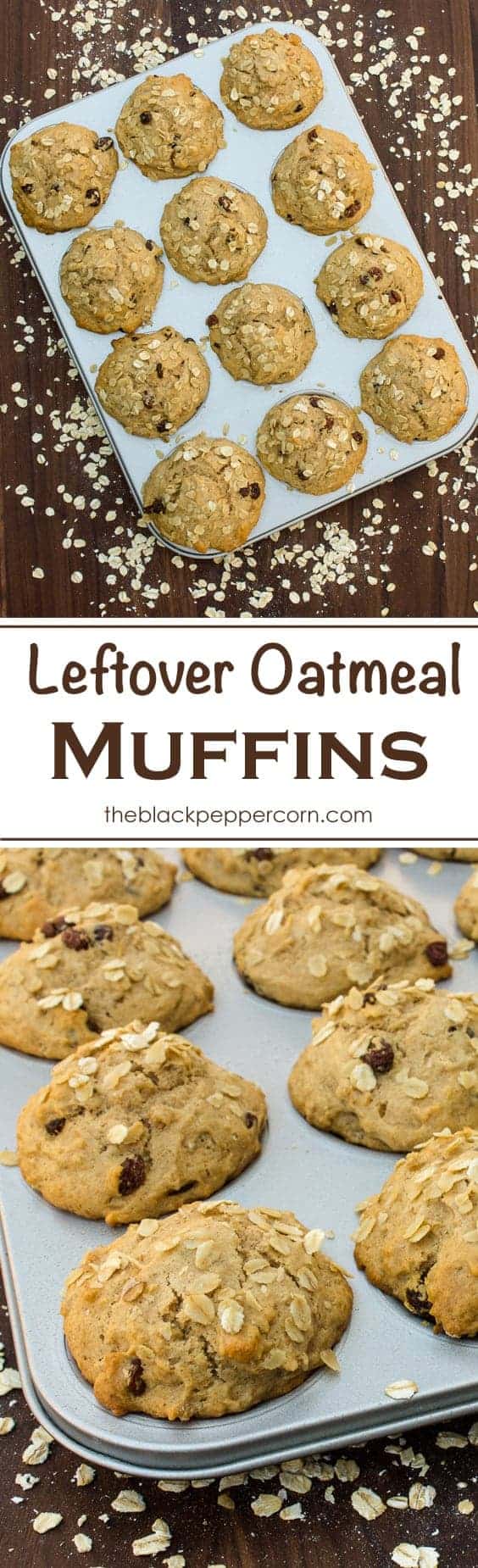 Leftover Oatmeal Muffins