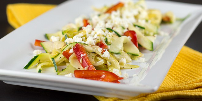 Zucchini and Yellow Squash Salad with Feta Cheese Recipe