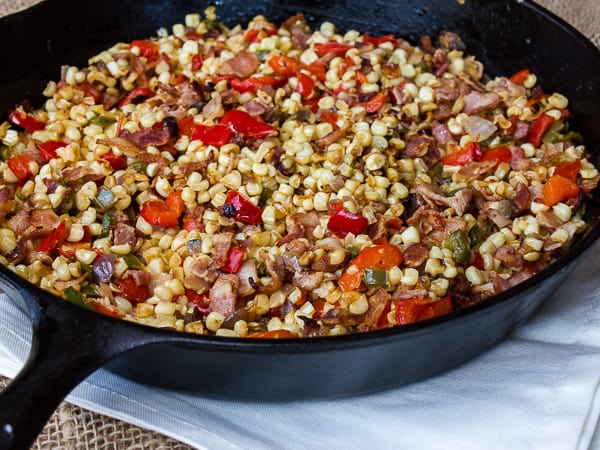 Skillet White Corn with Bacon-3