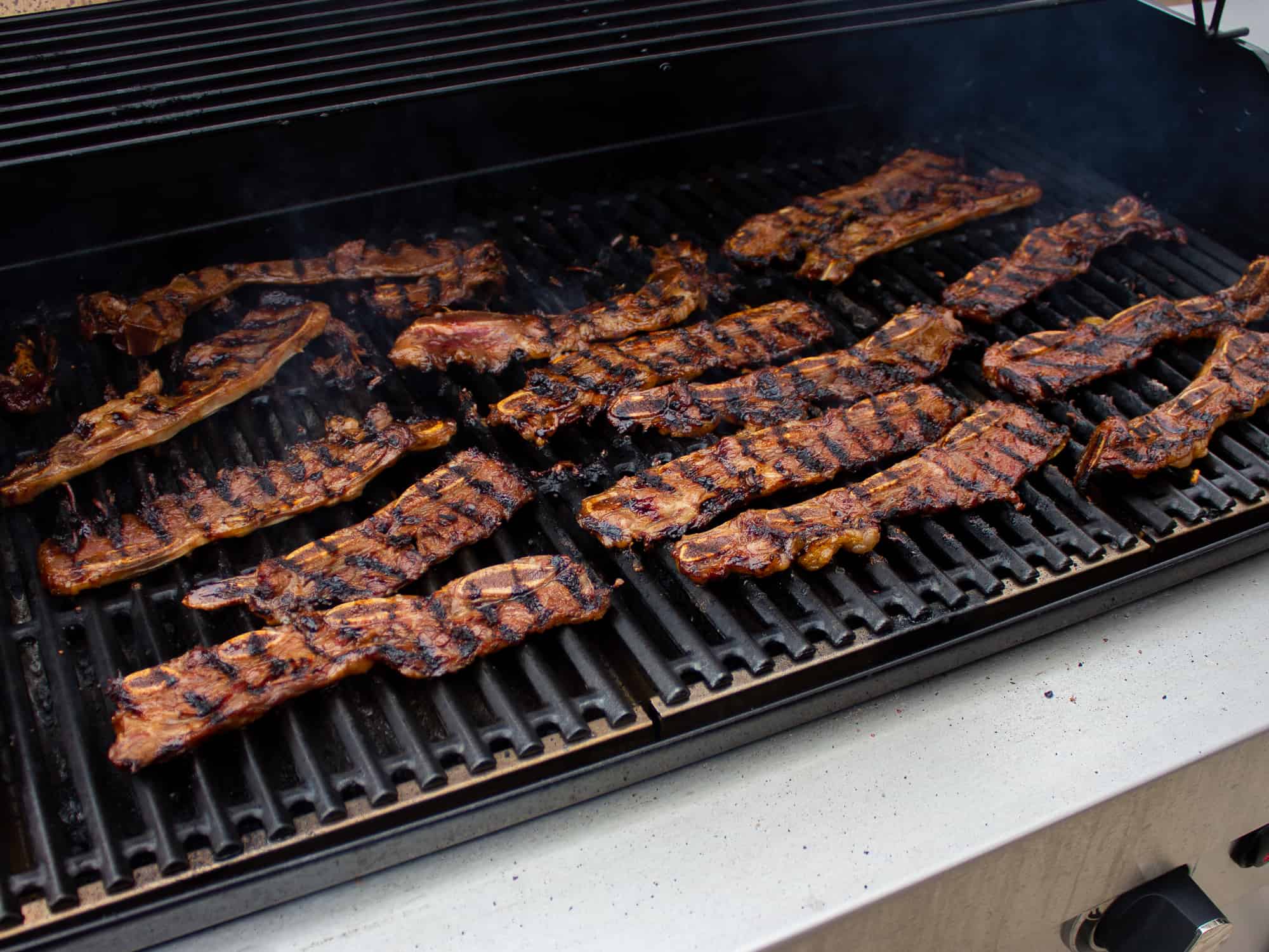 Make sure the kalbi marinates for a few hours before grilling