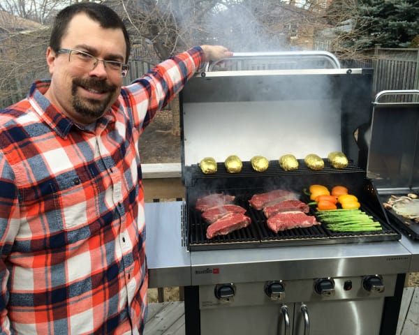 grilling steaks on fathers day