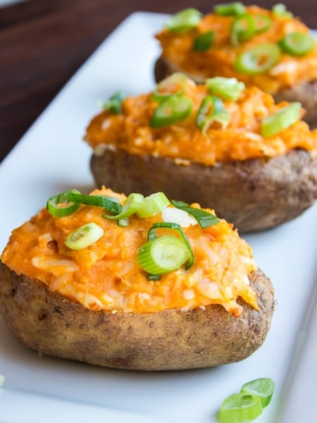 Grilled Buffalo Chicken Twice Baked Potatoes