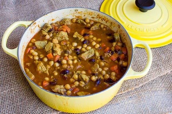 Moroccan Pork Stew with Chick Peas and Dried Cherries-2
