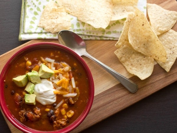 Turkey Chili with Black Beans and Corn